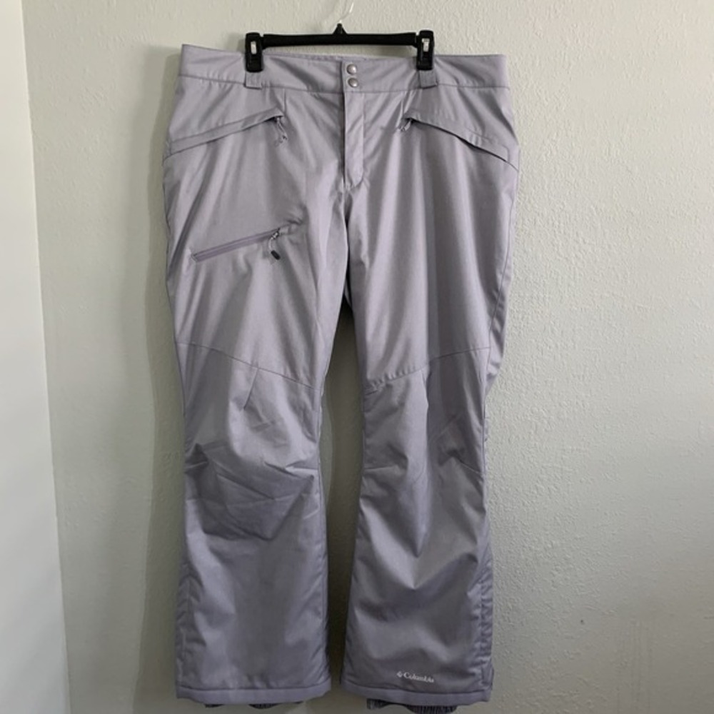 Columbia Omni-Heat Omni-Tech Ski Snow Pants Womens 1X Gray Waterproof Insulated